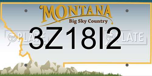 3Z18I2 Montana License Plate
