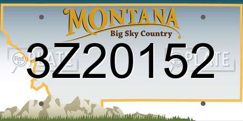3Z20152 Montana License Plate