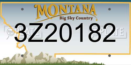 3Z20182 Montana License Plate