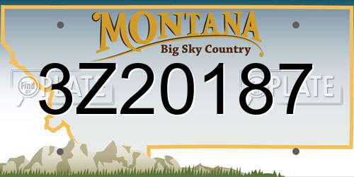 3Z20187 Montana License Plate