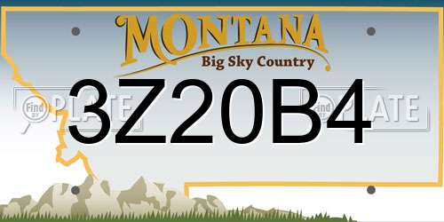 3Z20B4 Montana License Plate