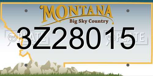 3Z28015 Montana License Plate