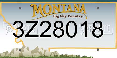 3Z28018 Montana License Plate