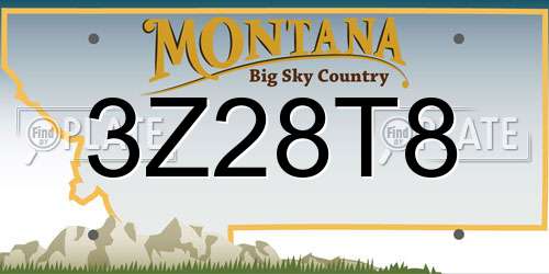 3Z28T8 Montana License Plate