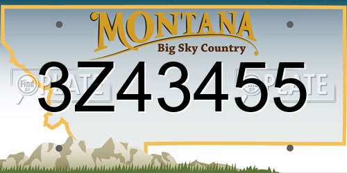 3Z43455 Montana License Plate