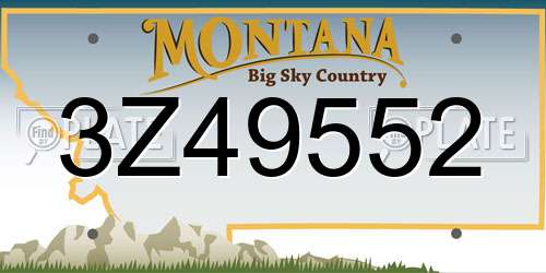 3Z49552 Montana License Plate