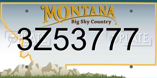 3Z53777 Montana License Plate
