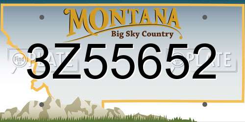 3Z55652 Montana License Plate