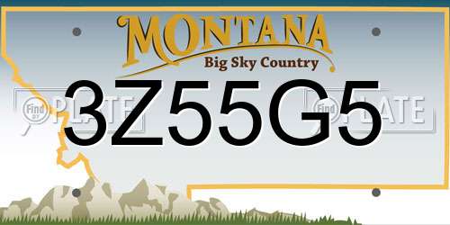 3Z55G5 Montana License Plate