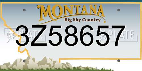 3Z58657 Montana License Plate