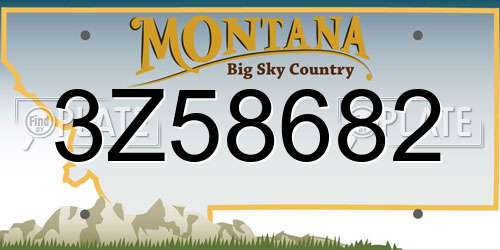3Z58682 Montana License Plate