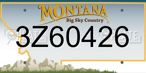 3Z60426 Montana License Plate