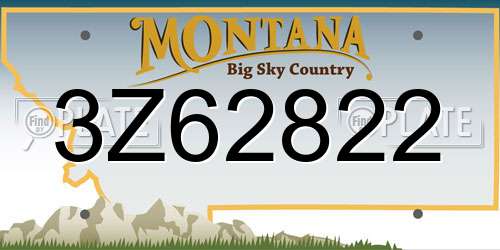 3Z62822 Montana License Plate
