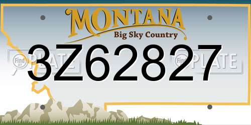 3Z62827 Montana License Plate