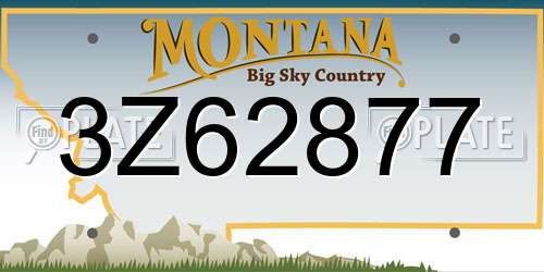 3Z62877 Montana License Plate