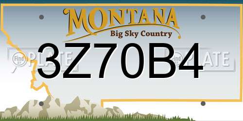 3Z70B4 Montana License Plate
