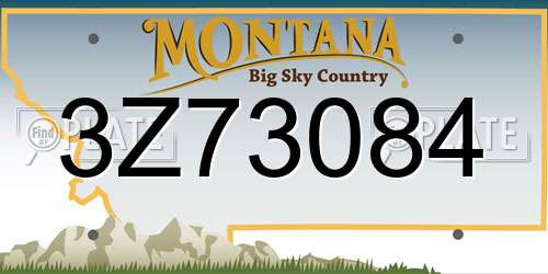 3Z73084 Montana License Plate