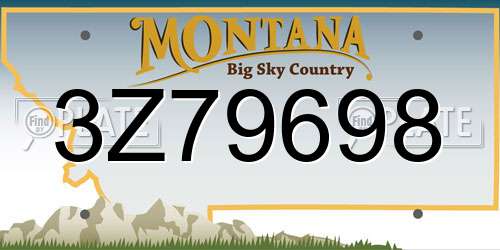 3Z79698 Montana License Plate