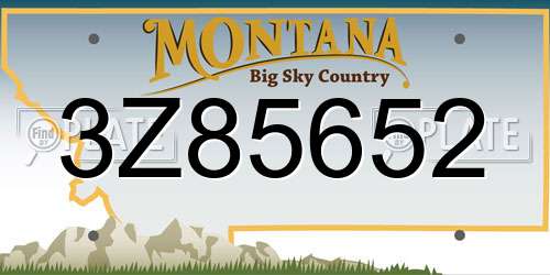 3Z85652 Montana License Plate