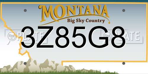 3Z85G8 Montana License Plate