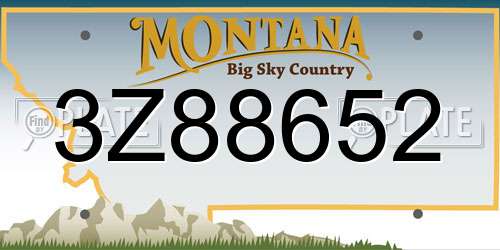 3Z88652 Montana License Plate