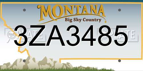 3ZA3485 Montana License Plate