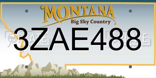 3ZAE488 Montana License Plate