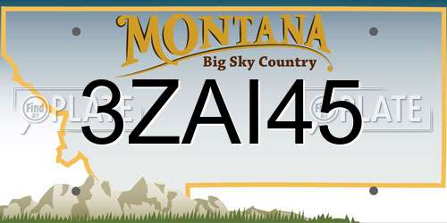 3ZAI45 Montana License Plate