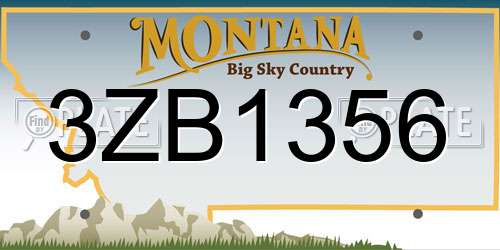 3ZB1356 Montana License Plate