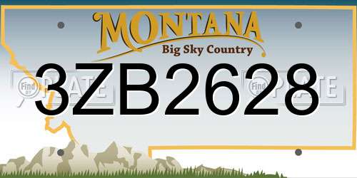 3ZB2628 Montana License Plate