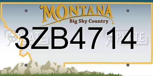 3ZB4714 Montana License Plate