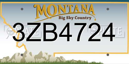 3ZB4724 Montana License Plate