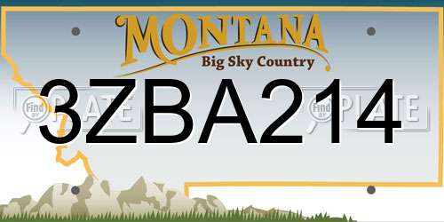 3ZBA214 Montana License Plate