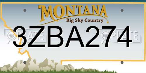 3ZBA274 Montana License Plate