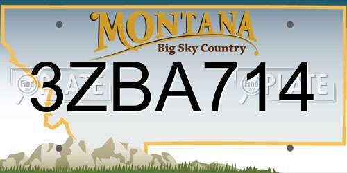 3ZBA714 Montana License Plate