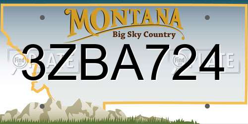 3ZBA724 Montana License Plate