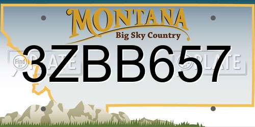 3ZBB657 Montana License Plate