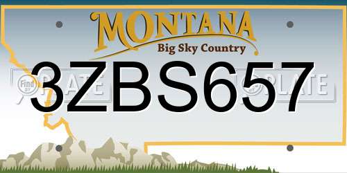 3ZBS657 Montana License Plate