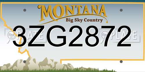 3ZG2872 Montana License Plate