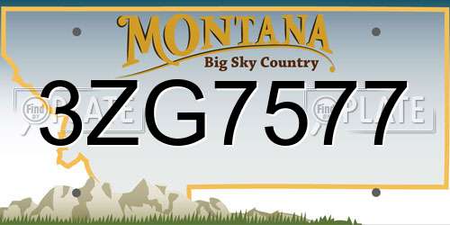 3ZG7577 Montana License Plate