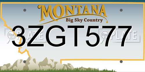 3ZGT577 Montana License Plate