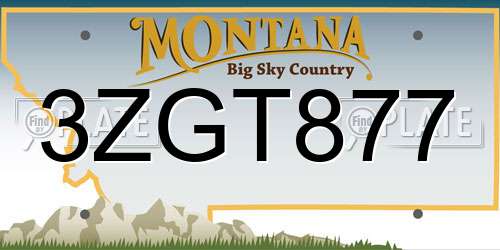 3ZGT877 Montana License Plate