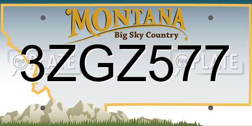 3ZGZ577 Montana License Plate