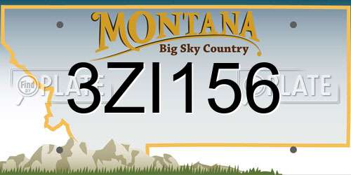 3ZI156 Montana License Plate