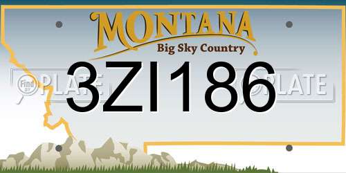 3ZI186 Montana License Plate