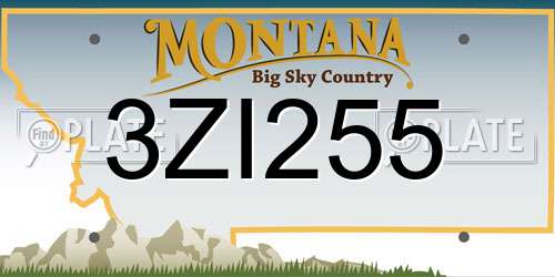 3ZI255 Montana License Plate