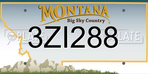 3ZI288 Montana License Plate