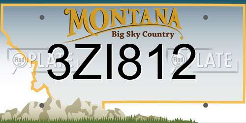 3ZI812 Montana License Plate