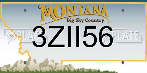 3ZII56 Montana License Plate
