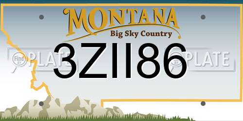 3ZII86 Montana License Plate